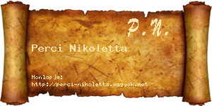 Perci Nikoletta névjegykártya
